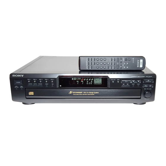 Sony CDP-CE345 - Compact Disc Player Manuals