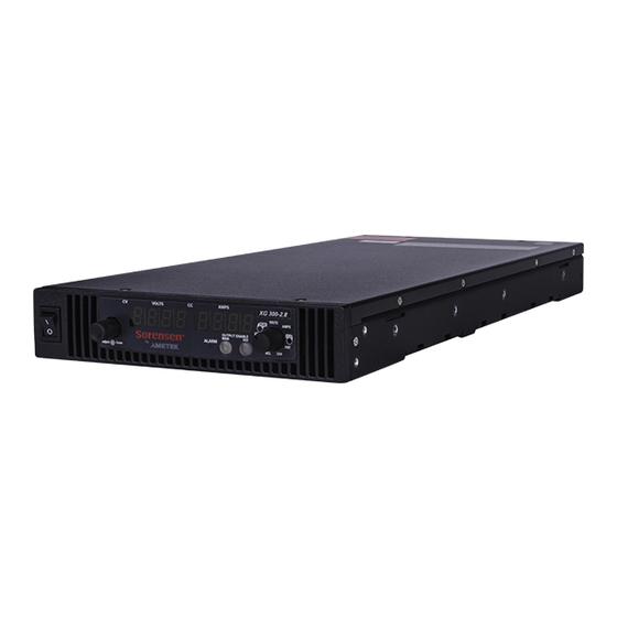 Ametek Sorensen XTR Series Quick Reference Quide