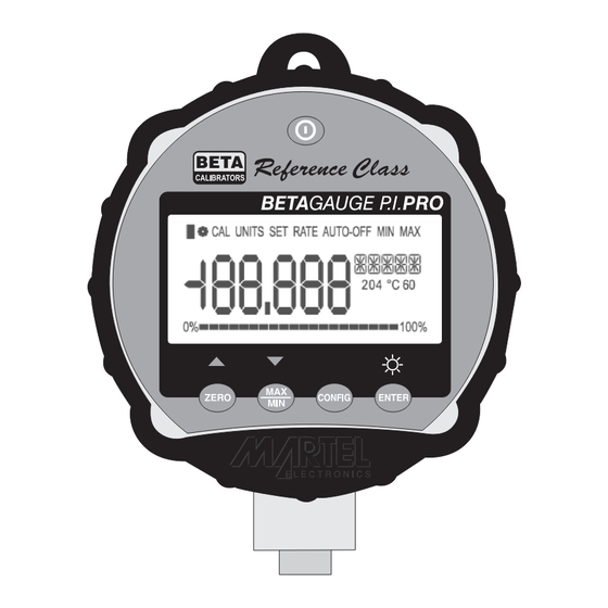 Martel BetaGauge PI Pressure Gauge Manuals