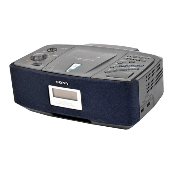 Sony VOICE PLUS ICF-CD873 Operating Instructions
