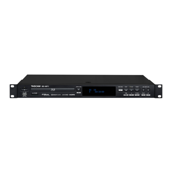 Tascam BD-MP1 Manual