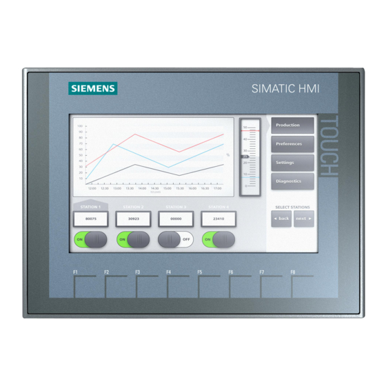 Siemens SIMATIC HMI KTP400 Basic Quick Start Manual