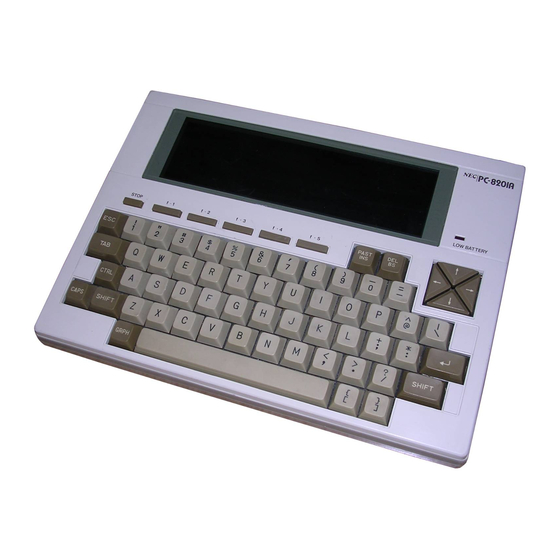NEC PC-8201A User Manual
