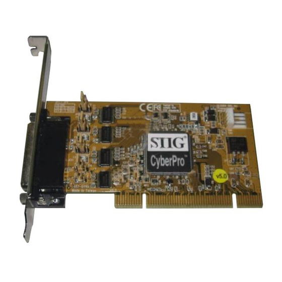 SIIG CyberPro PCI 4S Quick Installation Manual