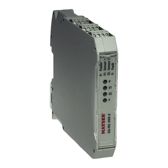MAYSER SG-RS 309-2 Operating Instructions Manual