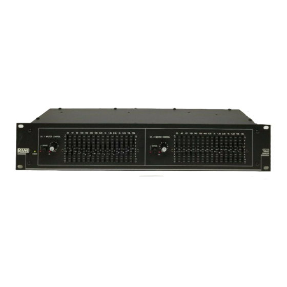 Rane GE 215 Operator's Manual