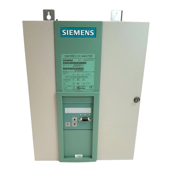 Siemens SIMOREG DC Master 6RA7028-6DS22 Manuals