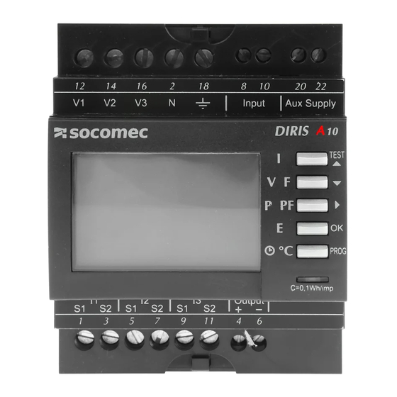 socomec DIRIS A10 Operating Instructions