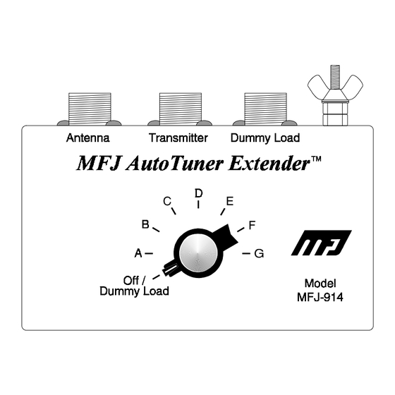 MFJ AutoTuner Extender -914 Manual