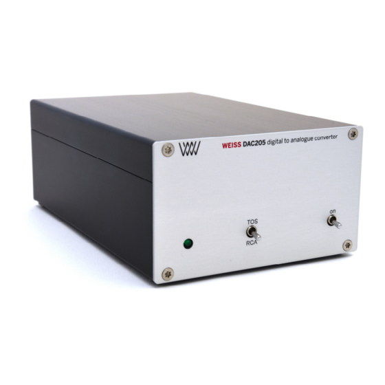 WEISS DAC205 Operating Manual