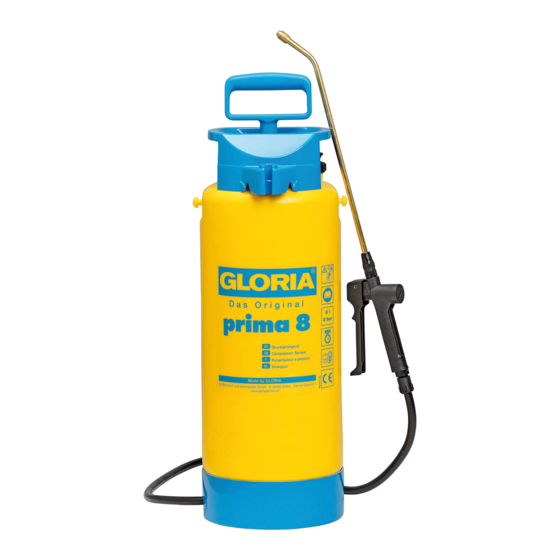 Gloria Prima 8 Operating Instructions Manual