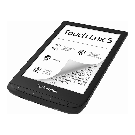 User Manuals: Pocketbook Touch Lux 5 E-Book Reader