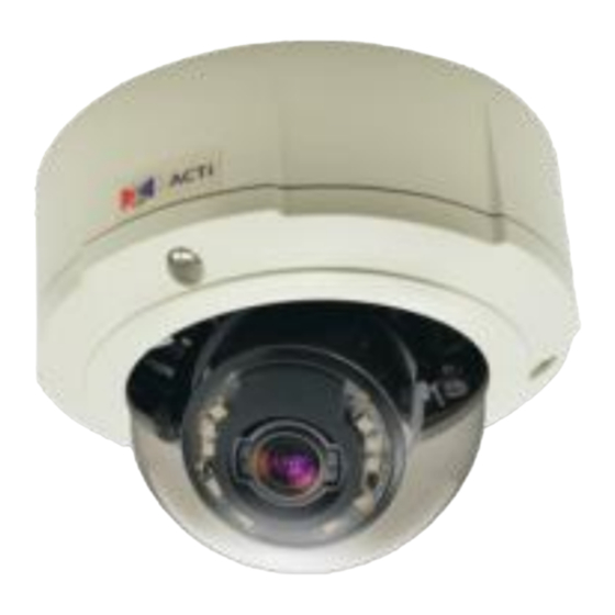 User Manuals: ACTi Outdoor Zoom Dome Series Camera
