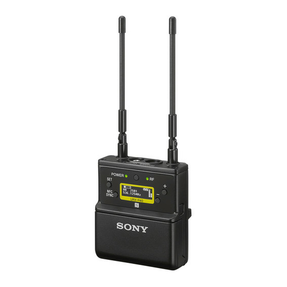 Sony UWP-D27 Operating Instructions Manual