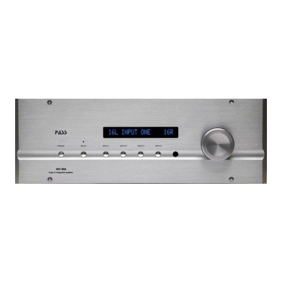 Pass INT-30A Quick Manual