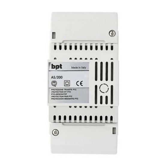 Bpt VAS/100.20 Installation Instructions