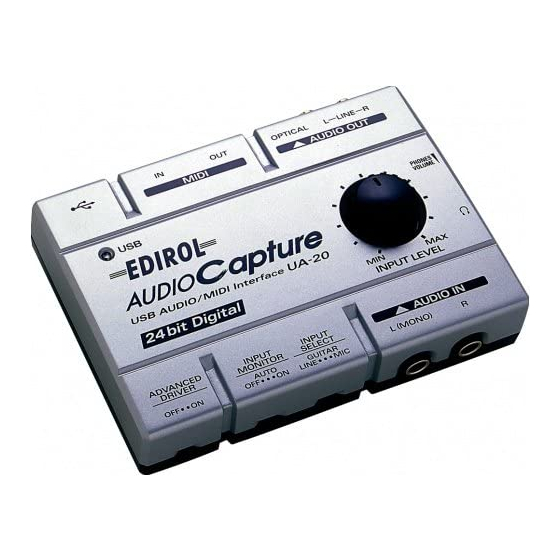 Edirol AudioCapture US-20 Manuals