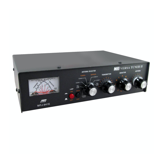 MFJ VERSA TUNER II Instruction Manual
