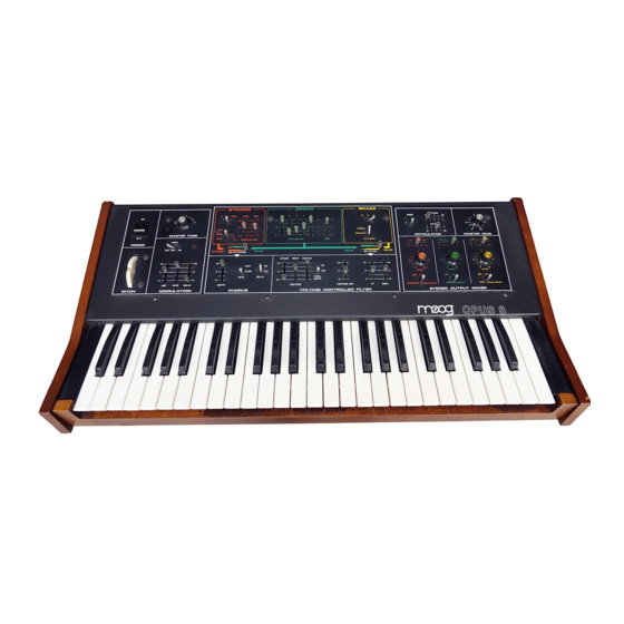 Moog opus 3 Owner's Manual