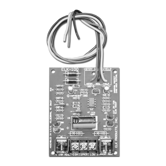 Elk Products ELK-100 Manual