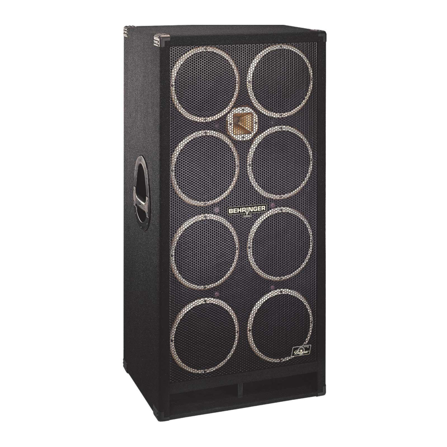 Behringer Ultrabass BB810 Technical Specifications