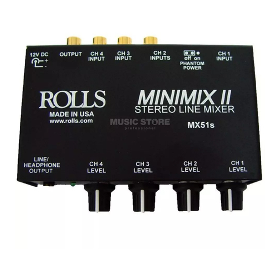 Rolls MiniMixII MX51s Specifications