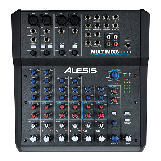 Alesis MULTIMIX 8 USB FX Quick Start Manual