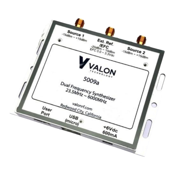 Valon 5009a Quick Start Manual