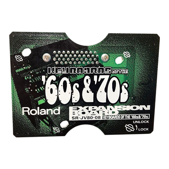 Roland SR-JV80-08 Owner's Manual