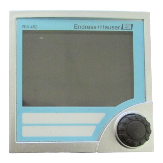 Endress+Hauser RIA452 Technical Information