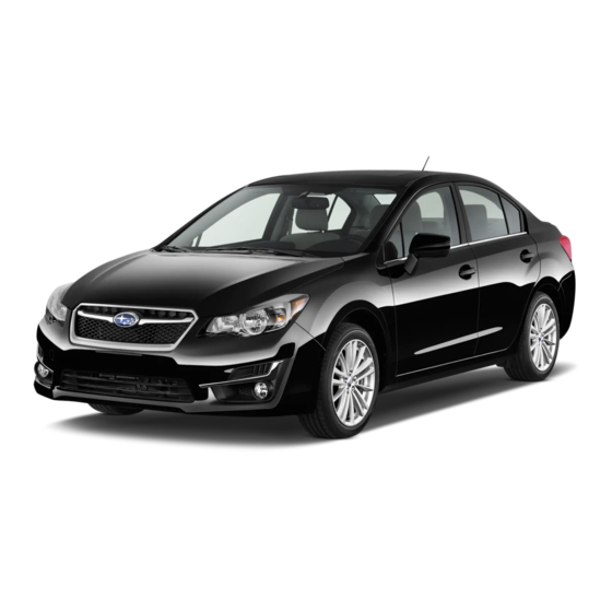 Subaru 2015 Impreza Quick Reference Manual