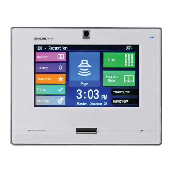 Aiphone IX-MV7-W User & Installation Manual