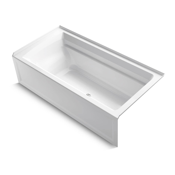 Kohler Archer K-1125-RA Alcove Bath Tub Manuals