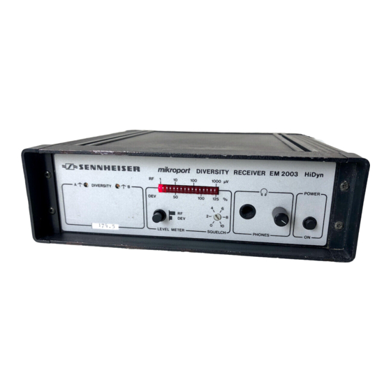 Sennheiser EM 2003 TV Manual