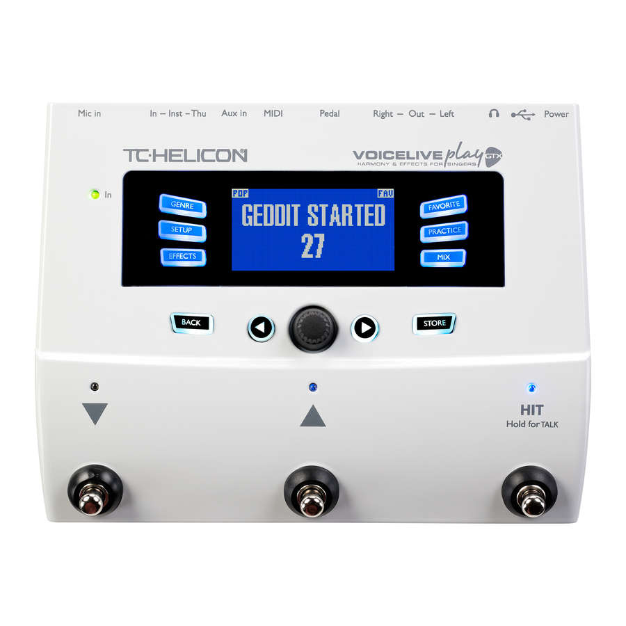 TC-Helicon Voicelive play GTX Manuals