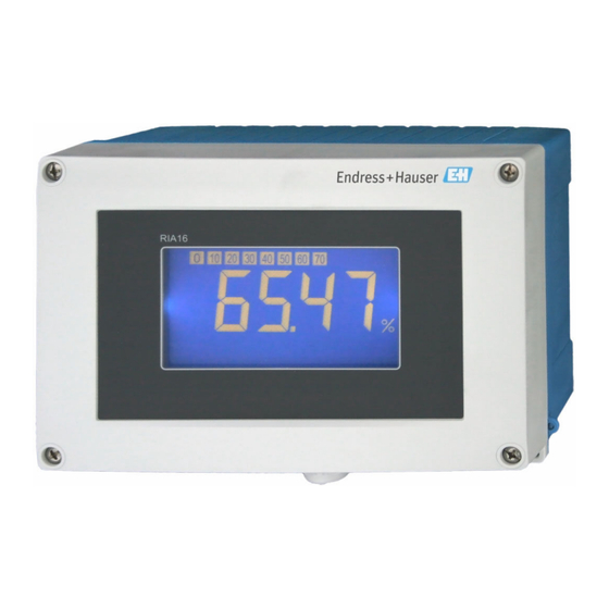 Endress+Hauser RIA16 Brief Operating Instructions
