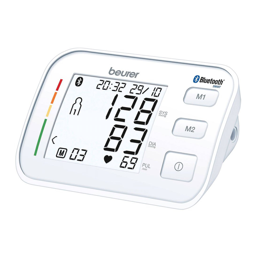 Beurer BM 57 - Bluetooth Upper arm blood pressure monitor Manual