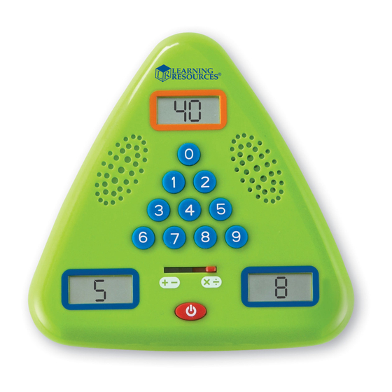 Learning Resources Electronic Flash Card Minute Math Instruction Manual