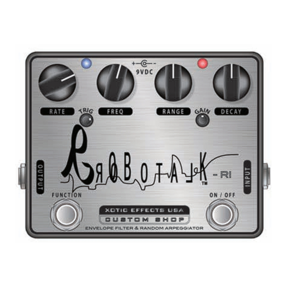XOTIC EFFECTS RoboTalk-RI Manual
