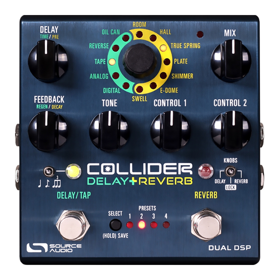 Source Audio Collider Delay+Reverb User Manual