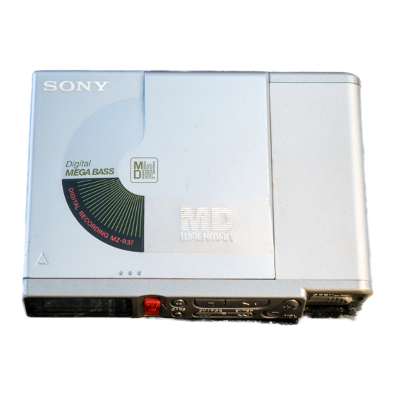 Sony MZ-R37SP - MD Walkman MiniDisc Recorder Manuals