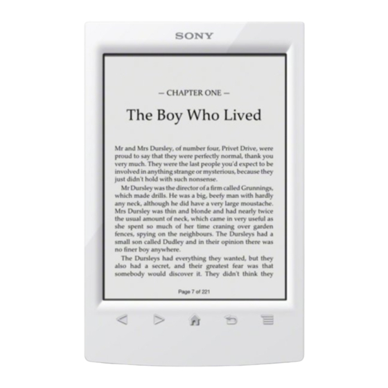 Sony Reader PRS-T2 Quick Start Manual