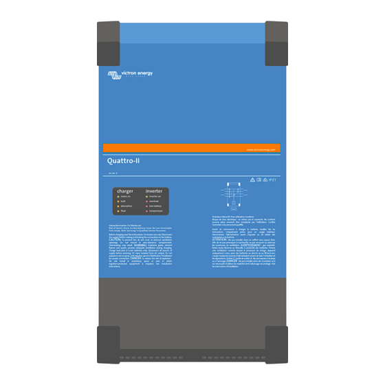 Victron energy Quattro-II - 24/3000 - 70-50/50 - 2X 120V Manual