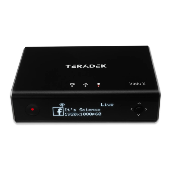 Teradek Vidiu X Reference Manual