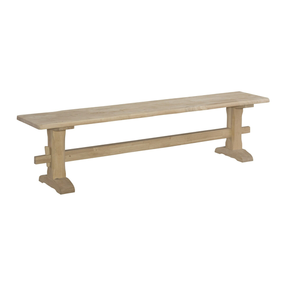 Unfinished Furniture of Wilmington LIVE EDGE TRESTLE BENCH BE-7214TA Assembly Instructions