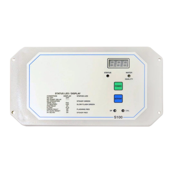 User Manuals: Crystal Quest C-100 Osmosis Control Panel