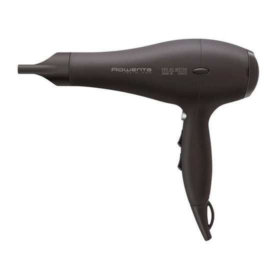 Rowenta INFINI PRO 2000 Quick Start Manual