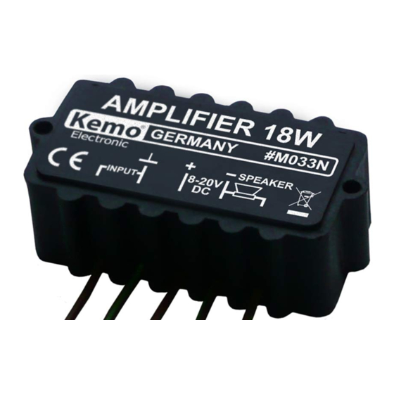 Kemo M033N Quick Start Manual