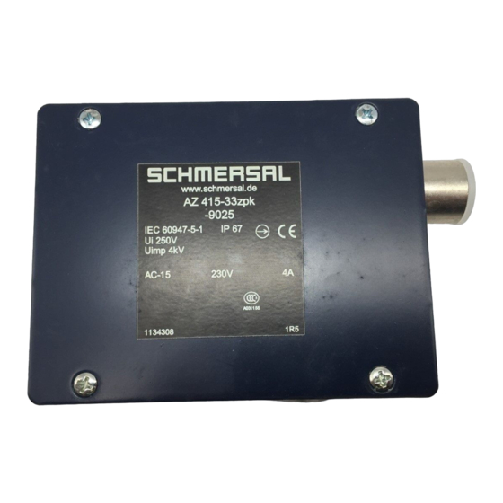 schmersal AZ 415-33ZPK Operating Instructions