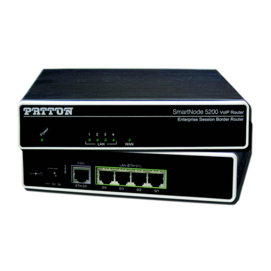 Patton electronics SmartNode 07MSN5200-QS Quick Start Manual